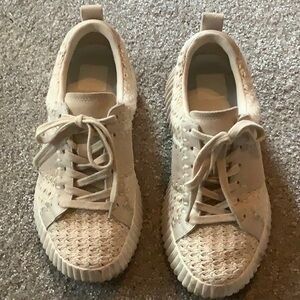 Dolce Vita Cream Textured Sneakers
